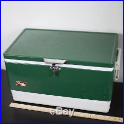 Vintage Coleman Green Metal Cooler Ice Chest 22½X13½X13 VTG