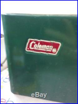 Vintage Coleman Green Metal Cooler Snow-Lite Large Rectangular Ice Chest