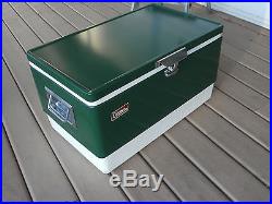 Vintage Coleman Green Metal Cooler Snow-Lite Large Rectangular Ice Chest Box