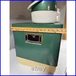 Vintage Coleman Green Metal Cooler Water Jug and Ice Pack 3 Piece Camping Set Vintage Coleman Green Metal Cooler Water Jug and Ice Pack 3 Piece Camping Set