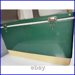 Vintage Coleman Green Metal Cooler Water Jug and Ice Pack 3 Piece Camping Set