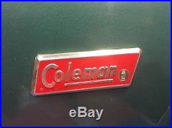 Vintage Coleman Green Metal Upright Cooler Refrigerator Icebox Diamond Top Logo