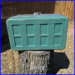 Vintage Coleman Metal Aluminum Chest Cooler Turquoise 13x22x15