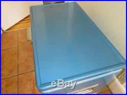 Vintage Coleman Metal Blue Cooler with Tray RARE