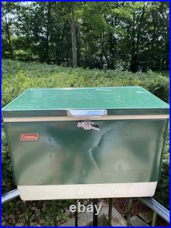 Vintage Coleman Metal Cooler 1970s Approximately 22.5 13.5 x 15.5 Some Wear
