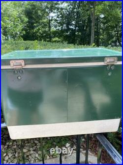 Vintage Coleman Metal Cooler 1970s Approximately 22.5 13.5 x 15.5 Some Wear