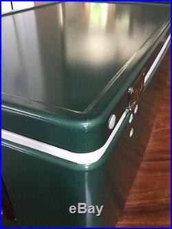 Vintage Coleman Metal Cooler Green Excellent Condition- Double Opener