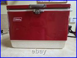 Vintage Coleman Metal Cooler Mini Red 18x11x13 Clean Made in USA