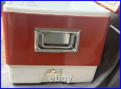 Vintage Coleman Metal Cooler Mini Red 18x11x13 Clean Made in USA