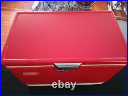 Vintage Coleman Metal Cooler Mini Red 18x11x13 Very Clean