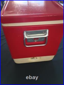 Vintage Coleman Metal Cooler Mini Red 18x11x13 Very Clean