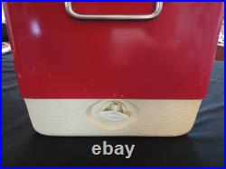 Vintage Coleman Metal Cooler Mini Red 18x11x13 Very Clean