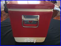 Vintage Coleman Metal Cooler Mini Red 18x11x13 Very Clean