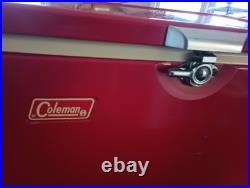Vintage Coleman Metal Cooler Mini Red 18x11x13 Very Clean