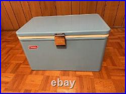 Vintage Coleman Metal Cooler Turquoise Blue Awesome Condition See Photos