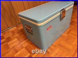 Vintage Coleman Metal Cooler Turquoise Blue Awesome Condition See Photos