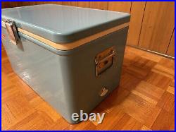 Vintage Coleman Metal Cooler Turquoise Blue Awesome Condition See Photos