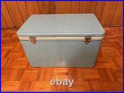 Vintage Coleman Metal Cooler Turquoise Blue Awesome Condition See Photos