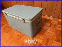 Vintage Coleman Metal Cooler Turquoise Blue Awesome Condition See Photos