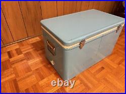 Vintage Coleman Metal Cooler Turquoise Blue Awesome Condition See Photos