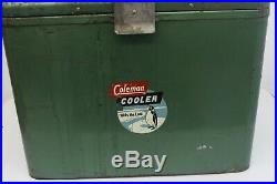 Vintage Coleman Metal Green Penguin Logo Cooler Ice Chest Box 1950s Model 632
