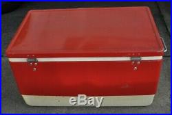 Vintage Coleman Red Metal Cooler 22.5 x 13.5 x 12.5