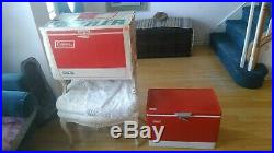 Vintage Coleman Red Metal Cooler Snow-Lite 56 Quart Model 5255c703 With Box