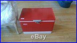 Vintage Coleman Red Metal Cooler Snow-Lite 56 Quart Model 5255c703 With Box