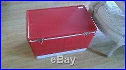 Vintage Coleman Red Metal Cooler Snow-Lite 56 Quart Model 5255c703 With Box