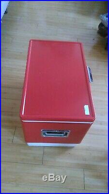 Vintage Coleman Red Metal Cooler Snow-Lite 56 Quart Model 5255c703 With Box