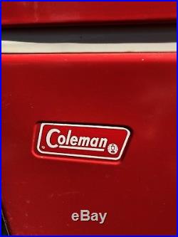 Vintage Coleman Red Metal Cooler Vg Used Condition (very Clean)