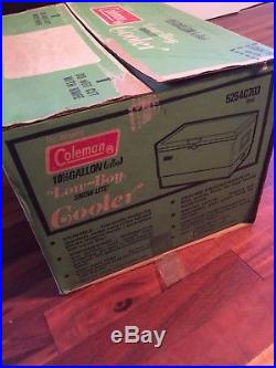 Vintage Coleman Red Metal Snow-Lite Low-Boy Cooler MINT w Original Box