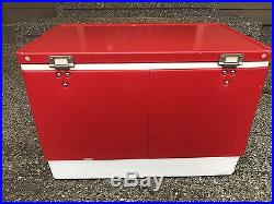 Vintage Coleman Red & White Cooler & Box Metal Ice Chest L@@K