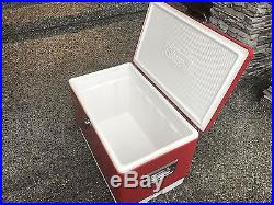 Vintage Coleman Red & White Cooler & Box Metal Ice Chest L@@K