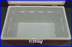 Vintage Coleman Red & White Cooler Metal Ice Chest Snow-Lite