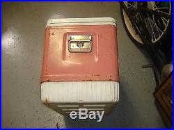 Vintage Coleman Retro Pink Camping Picnic Cooler metal steel belted hot rod