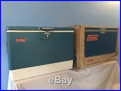 Vintage Coleman Snow Lite 56 Quart 5255C706 Blue Cooler in Box VERY CLEAN