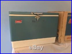 Vintage Coleman Snow Lite 56 Quart 5255C706 Blue Cooler in Box VERY CLEAN