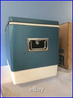 Vintage Coleman Snow Lite 56 Quart 5255C706 Blue Cooler in Box VERY CLEAN