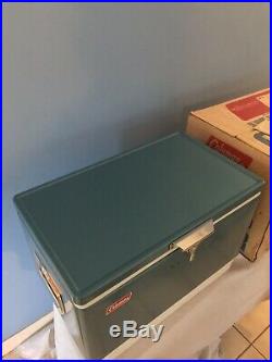 Vintage Coleman Snow Lite 56 Quart 5255C706 Blue Cooler in Box VERY CLEAN