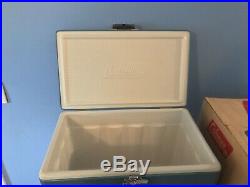 Vintage Coleman Snow Lite 56 Quart 5255C706 Blue Cooler in Box VERY CLEAN