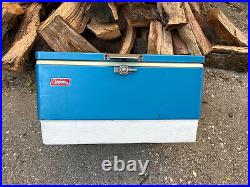Vintage Coleman Snow Lite Cooler Blue 5252B706 withBox, Tray, & Brochure 8-1975