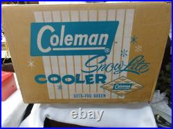 Vintage Coleman Snow Lite Diamond Logo Cooler Green Metal with Orig. Box 5215 700
