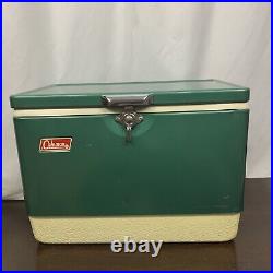 Vintage Coleman Snow-Lite Green Metal Cooler (28 Quart)