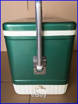 Vintage Coleman Snow Lite Ice Chest Cooler Green Metal Exceptionally Nice
