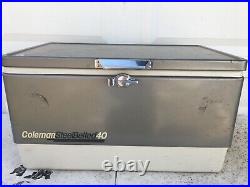 Vintage Coleman Steel Belted 40 Qt Cooler Grey