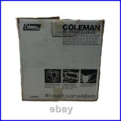 Vintage Coleman Steel Belted 54 Qt Cooler Maroon 1986 with Box Tray 5255D705