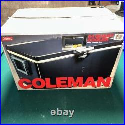 Vintage Coleman Steel Belted 54 Qt Cooler Vintage Blue withBox Camping Ice 1986