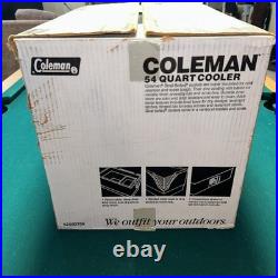 Vintage Coleman Steel Belted 54 Qt Cooler Vintage Blue withBox Camping Ice 1986