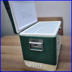 Vintage Coleman Steel Belted Cooler With Metal Bottle Opener Handles